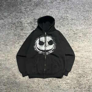 The Nightmare Before Christmas Jack Skellington Zip Up Hoodie Medium Skull Y2K